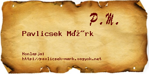 Pavlicsek Márk névjegykártya