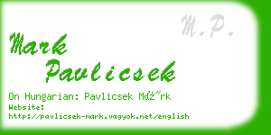 mark pavlicsek business card